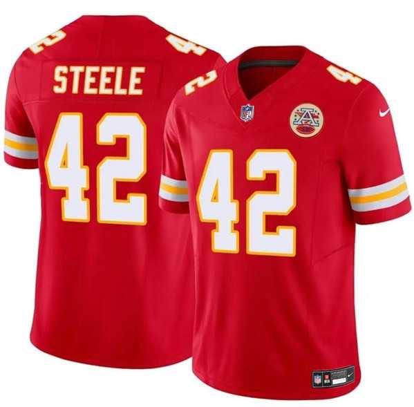 Men & Women & Youth Kansas City Chiefs #42 Carson Steele Red F.U.S.E. Vapor Untouchable Limited Football Stitched Jersey